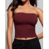 imageCRZ YOGA Butterluxe Double Lined Tube Tops for Women  Going Out Casual Tank Bandeau Crop Strapless ShirtsRed Merlot