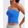 imageCRZ YOGA Butterluxe Double Lined Tube Tops for Women  Going Out Casual Tank Bandeau Crop Strapless ShirtsSparkle Blue