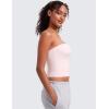 imageCRZ YOGA Butterluxe Double Lined Tube Tops for Women  Going Out Casual Tank Bandeau Crop Strapless ShirtsStrawberry Pink