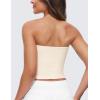 imageCRZ YOGA Butterluxe Double Lined Tube Tops for Women  Going Out Casual Tank Bandeau Crop Strapless ShirtsWhite Apricot
