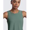 imageCRZ YOGA Cloudweight Open Back Workout Tops for Women Lightweight High Neck Athletic Gym Tank Soft Running Sleeveless ShirtsGraphite Green
