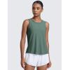 imageCRZ YOGA Cloudweight Open Back Workout Tops for Women Lightweight High Neck Athletic Gym Tank Soft Running Sleeveless ShirtsGraphite Green