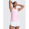 imageCRZ YOGA Cloudweight Open Back Workout Tops for Women Lightweight High Neck Athletic Gym Tank Soft Running Sleeveless ShirtsPink Peony