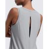 imageCRZ YOGA Cloudweight Open Back Workout Tops for Women Lightweight High Neck Athletic Gym Tank Soft Running Sleeveless ShirtsSilver Gray