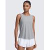 imageCRZ YOGA Cloudweight Open Back Workout Tops for Women Lightweight High Neck Athletic Gym Tank Soft Running Sleeveless ShirtsSilver Gray