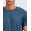 imageCRZ YOGA Crewneck Workout Shirts for Men  Quick Dry Running Athletic TShirts Lightweight Basic TopsOcean Blue Heather