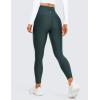imageCRZ YOGA Fleece Lined Leggings 25  Thermal Casual Lounge Workout Womens Yoga High Waisted Pants Winter WarmForest Dark Green