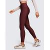 imageCRZ YOGA Fleece Lined Leggings 25  Thermal Casual Lounge Workout Womens Yoga High Waisted Pants Winter WarmRed Merlot