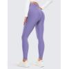 imageCRZ YOGA Fleece Lined Leggings 28  Thermal Casual Lounge Workout Yoga Womens Full Length Pants Winter WarmDark Lavender Purple