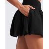 imageCRZ YOGA High Waisted Bubble Tennis Skirts for Women  Mini Casual Ruffled Hem Lined Balloon Skort with PocketsBlack