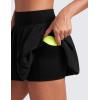 imageCRZ YOGA High Waisted Bubble Tennis Skirts for Women  Mini Casual Ruffled Hem Lined Balloon Skort with PocketsBlack