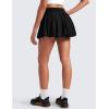 imageCRZ YOGA High Waisted Bubble Tennis Skirts for Women  Mini Casual Ruffled Hem Lined Balloon Skort with PocketsBlack