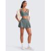 imageCRZ YOGA High Waisted Bubble Tennis Skirts for Women  Mini Casual Ruffled Hem Lined Balloon Skort with PocketsGrey Sage