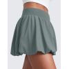 imageCRZ YOGA High Waisted Bubble Tennis Skirts for Women  Mini Casual Ruffled Hem Lined Balloon Skort with PocketsGrey Sage
