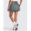 imageCRZ YOGA High Waisted Bubble Tennis Skirts for Women  Mini Casual Ruffled Hem Lined Balloon Skort with PocketsGrey Sage