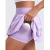 imageCRZ YOGA High Waisted Bubble Tennis Skirts for Women  Mini Casual Ruffled Hem Lined Balloon Skort with PocketsLilac