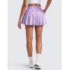 imageCRZ YOGA High Waisted Bubble Tennis Skirts for Women  Mini Casual Ruffled Hem Lined Balloon Skort with PocketsLilac