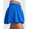 imageCRZ YOGA High Waisted Bubble Tennis Skirts for Women  Mini Casual Ruffled Hem Lined Balloon Skort with PocketsSparkle Blue