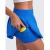 imageCRZ YOGA High Waisted Bubble Tennis Skirts for Women  Mini Casual Ruffled Hem Lined Balloon Skort with PocketsSparkle Blue