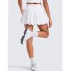 imageCRZ YOGA High Waisted Bubble Tennis Skirts for Women  Mini Casual Ruffled Hem Lined Balloon Skort with PocketsWhite