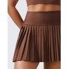 imageCRZ YOGA High Waisted Pleated Tennis Skirts for Women  Mini Lined Casual Tummy Control Skort with PocketsCoffee Brown