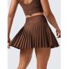 imageCRZ YOGA High Waisted Pleated Tennis Skirts for Women  Mini Lined Casual Tummy Control Skort with PocketsCoffee Brown