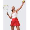 imageCRZ YOGA High Waisted Pleated Tennis Skirts for Women  Mini Lined Casual Tummy Control Skort with PocketsDeep Red