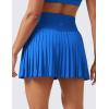 imageCRZ YOGA High Waisted Pleated Tennis Skirts for Women  Mini Lined Casual Tummy Control Skort with PocketsSparkle Blue