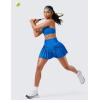 imageCRZ YOGA High Waisted Pleated Tennis Skirts for Women  Mini Lined Casual Tummy Control Skort with PocketsSparkle Blue