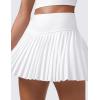 imageCRZ YOGA High Waisted Pleated Tennis Skirts for Women  Mini Lined Casual Tummy Control Skort with PocketsWhite