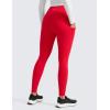 imageCRZ YOGA Matte Fleece Lined Athletic Leggings Pockets 28  Water Resistant Hiking Casual Workout Womens Thermal PantsAurora Red