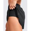 imageCRZ YOGA Mid Waisted Split Running Shorts for Women 4  Comfy Mesh Liner for Workout Athletic Gym Track Quick DryBlack