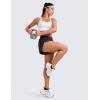 imageCRZ YOGA Mid Waisted Split Running Shorts for Women 4  Comfy Mesh Liner for Workout Athletic Gym Track Quick DryBlack