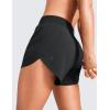 imageCRZ YOGA Mid Waisted Split Running Shorts for Women 4  Comfy Mesh Liner for Workout Athletic Gym Track Quick DryBlack