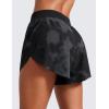 imageCRZ YOGA Mid Waisted Split Running Shorts for Women 4  Comfy Mesh Liner for Workout Athletic Gym Track Quick DryBlack Tie Dye Flowers
