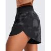 imageCRZ YOGA Mid Waisted Split Running Shorts for Women 4  Comfy Mesh Liner for Workout Athletic Gym Track Quick DryBlack Tie Dye Flowers