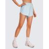 imageCRZ YOGA Mid Waisted Split Running Shorts for Women 4  Comfy Mesh Liner for Workout Athletic Gym Track Quick DryBlue Linen