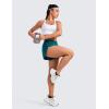 imageCRZ YOGA Mid Waisted Split Running Shorts for Women 4  Comfy Mesh Liner for Workout Athletic Gym Track Quick DryBorealis Green