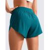 imageCRZ YOGA Mid Waisted Split Running Shorts for Women 4  Comfy Mesh Liner for Workout Athletic Gym Track Quick DryBorealis Green