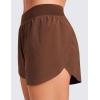 imageCRZ YOGA Mid Waisted Split Running Shorts for Women 4  Comfy Mesh Liner for Workout Athletic Gym Track Quick DryCoffee Brown