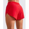 imageCRZ YOGA Mid Waisted Split Running Shorts for Women 4  Comfy Mesh Liner for Workout Athletic Gym Track Quick DryDeep Red