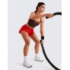 imageCRZ YOGA Mid Waisted Split Running Shorts for Women 4  Comfy Mesh Liner for Workout Athletic Gym Track Quick DryDeep Red