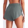 imageCRZ YOGA Mid Waisted Split Running Shorts for Women 4  Comfy Mesh Liner for Workout Athletic Gym Track Quick DryGrey Sage