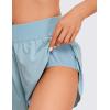 imageCRZ YOGA Mid Waisted Split Running Shorts for Women 4  Comfy Mesh Liner for Workout Athletic Gym Track Quick DryLight Grayish Blue