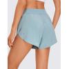 imageCRZ YOGA Mid Waisted Split Running Shorts for Women 4  Comfy Mesh Liner for Workout Athletic Gym Track Quick DryLight Grayish Blue