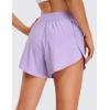 imageCRZ YOGA Mid Waisted Split Running Shorts for Women 4  Comfy Mesh Liner for Workout Athletic Gym Track Quick DryLilac