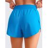 imageCRZ YOGA Mid Waisted Split Running Shorts for Women 4  Comfy Mesh Liner for Workout Athletic Gym Track Quick DryMadagascar Blue