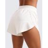 imageCRZ YOGA Mid Waisted Split Running Shorts for Women 4  Comfy Mesh Liner for Workout Athletic Gym Track Quick DryMilky White Bone