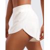 imageCRZ YOGA Mid Waisted Split Running Shorts for Women 4  Comfy Mesh Liner for Workout Athletic Gym Track Quick DryMilky White Bone