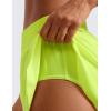 imageCRZ YOGA Mid Waisted Split Running Shorts for Women 4  Comfy Mesh Liner for Workout Athletic Gym Track Quick DryNeon Yellow